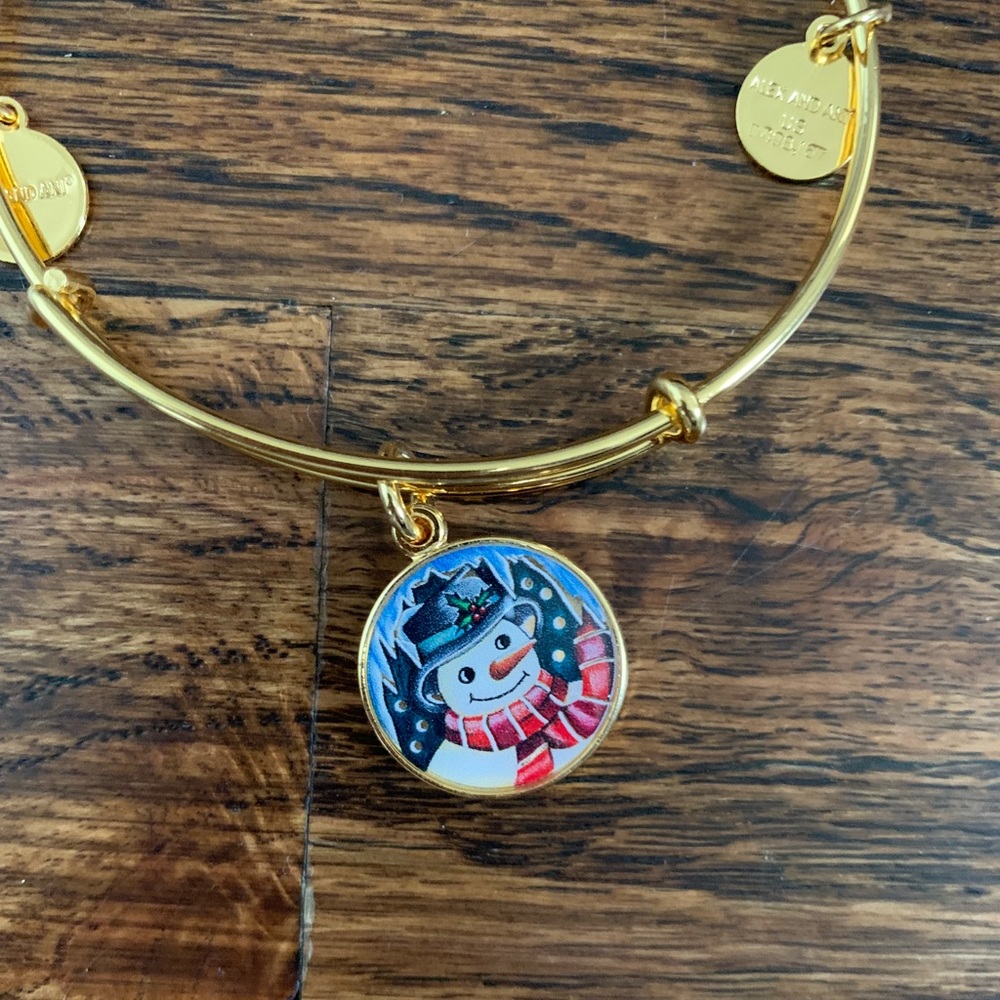 NWT Alex & Ani Gold Snowman Bracelet